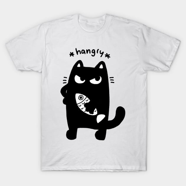 hangry cat T-Shirt by loulou-artifex